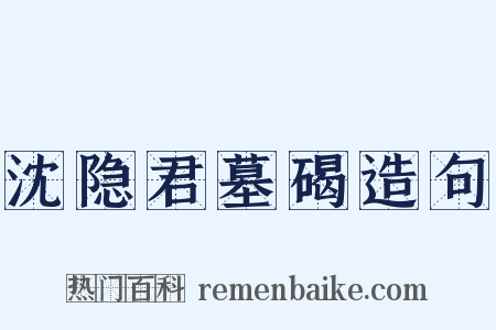 沈隐君墓碣造句是什么意思的图片